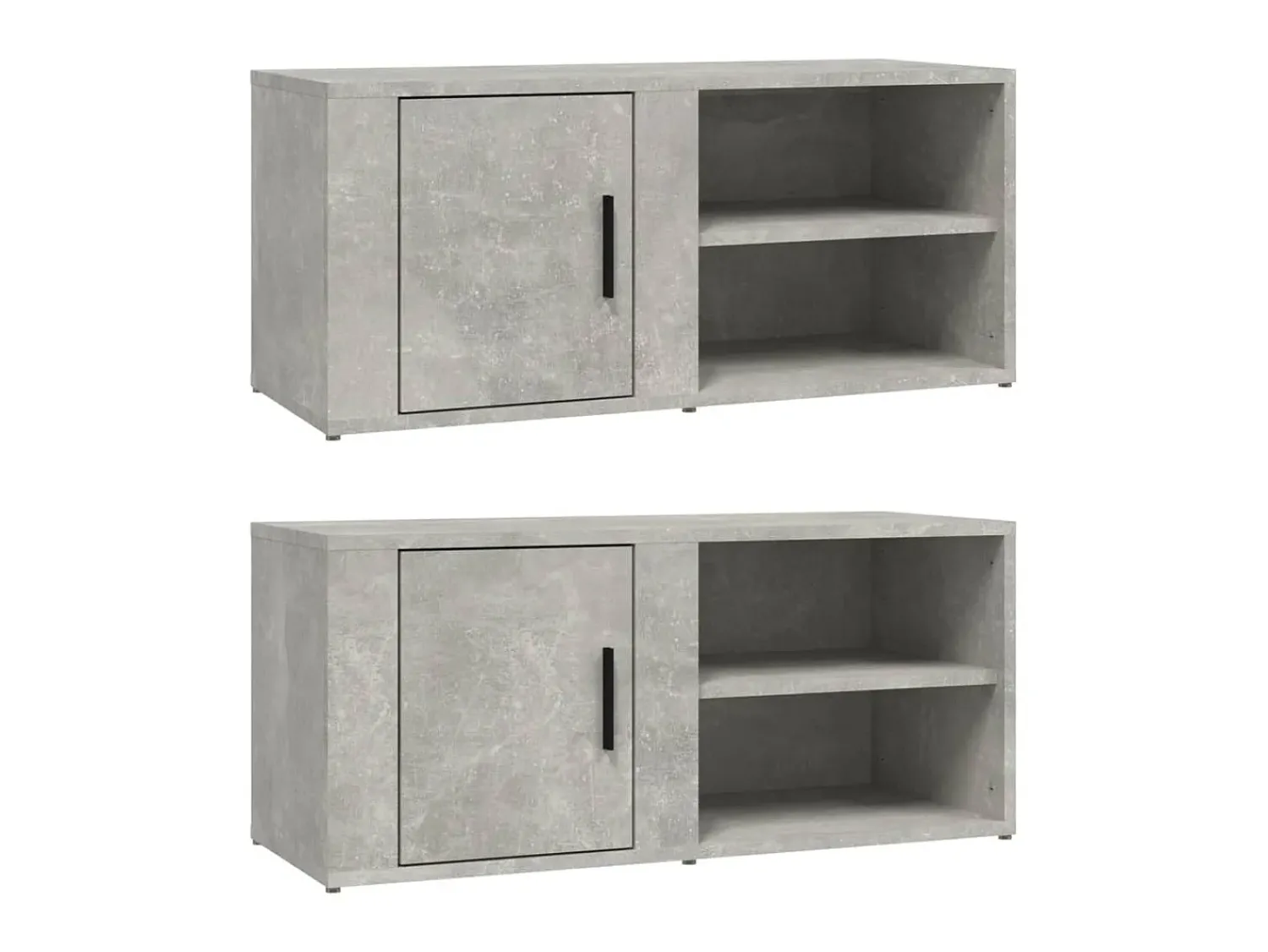 Móvel De Tv* Móveis TV 2 pcs 80x31,5x36 cm derivados madeira cinza cimento PT757816 Cinzento