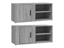 Online Móveis TV 2 pcs 80x31,5x36 cm derivados madeira sonoma PT437980 Cinzento