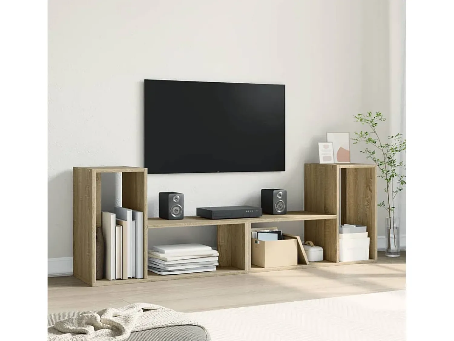 Hot Móveis TV 2 pcs 75x30x50 cm derivados madeira carvalho sonoma PT382715 Castanho