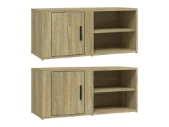 Clearance Móveis TV 2 pcs 80x31,5x36 cm derivados madeira carvalho sonoma PT328259 Castanho