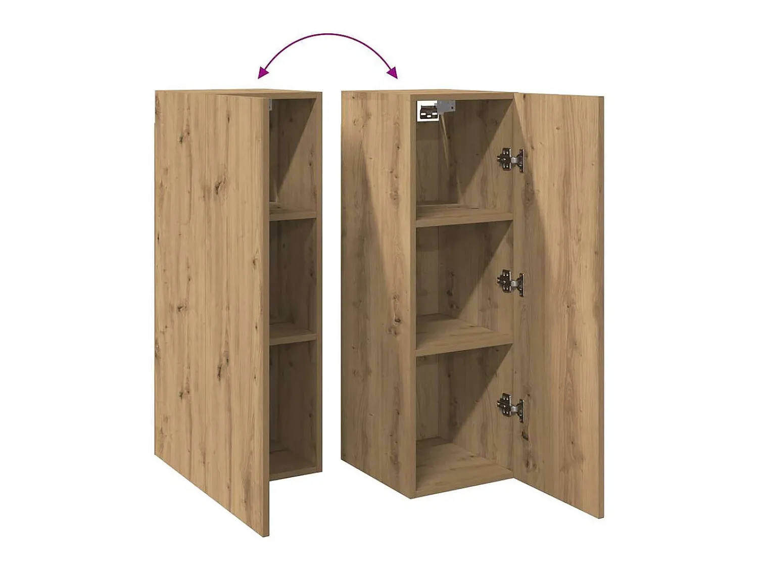 Online vidaxl Móveis TV 2 pcs 30,5x30x90 cm deriv. madeira carvalho artisiano Castanho