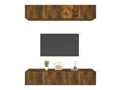 Discount Móveis TV 4 pcs 80x30x30cm derivados de madeira carvalho fumado PT537788 Castanho