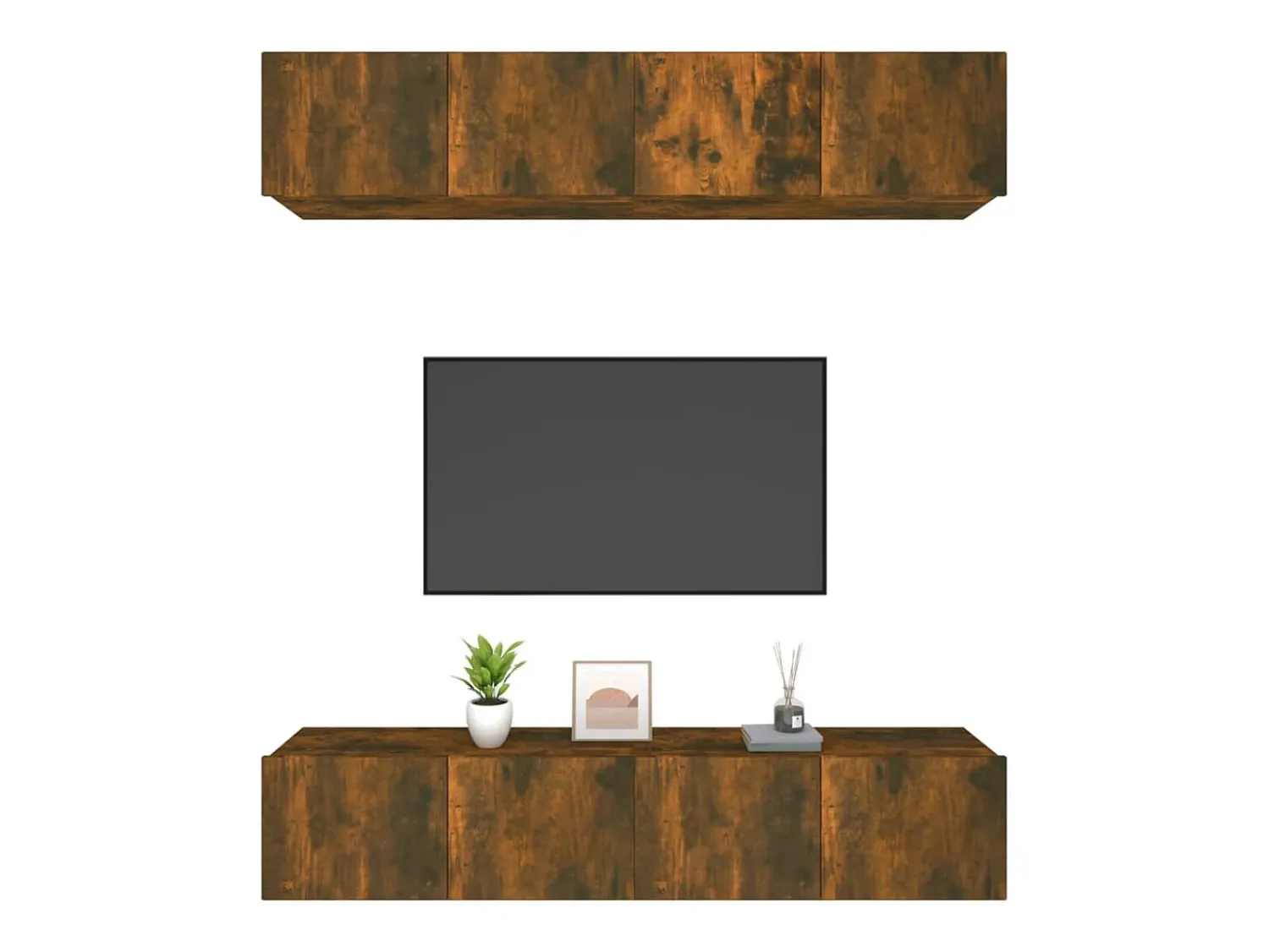 Discount Móveis TV 4 pcs 80x30x30cm derivados de madeira carvalho fumado PT537788 Castanho