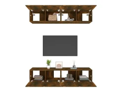 Discount Móveis TV 4 pcs 80x30x30cm derivados de madeira carvalho fumado PT537788 Castanho