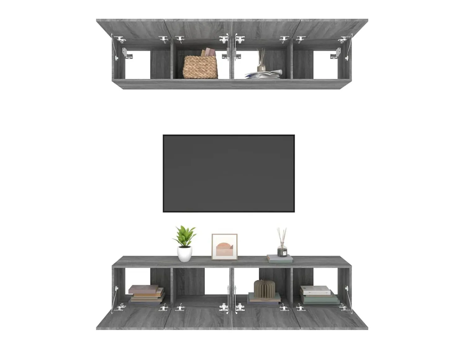 Móveis TV 4 pcs 80x30x30cm derivados de madeira sonoma PT981371^ Móvel De Tv