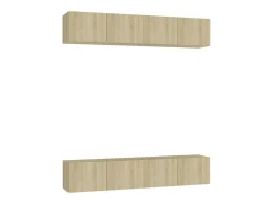 Best Móveis TV 4 pcs 80x30x30cm derivados de madeira carvalho sonoma PT169276 Castanho