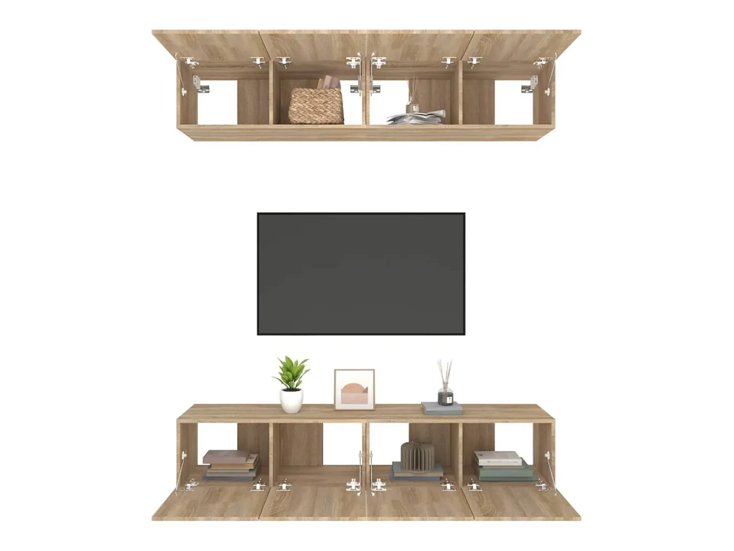 Sale Móveis TV 4 pcs 80x30x30cm derivados de madeira carvalho sonoma PT454549 Castanho