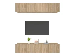 Sale Móveis TV 4 pcs 80x30x30cm derivados de madeira carvalho sonoma PT454549 Castanho