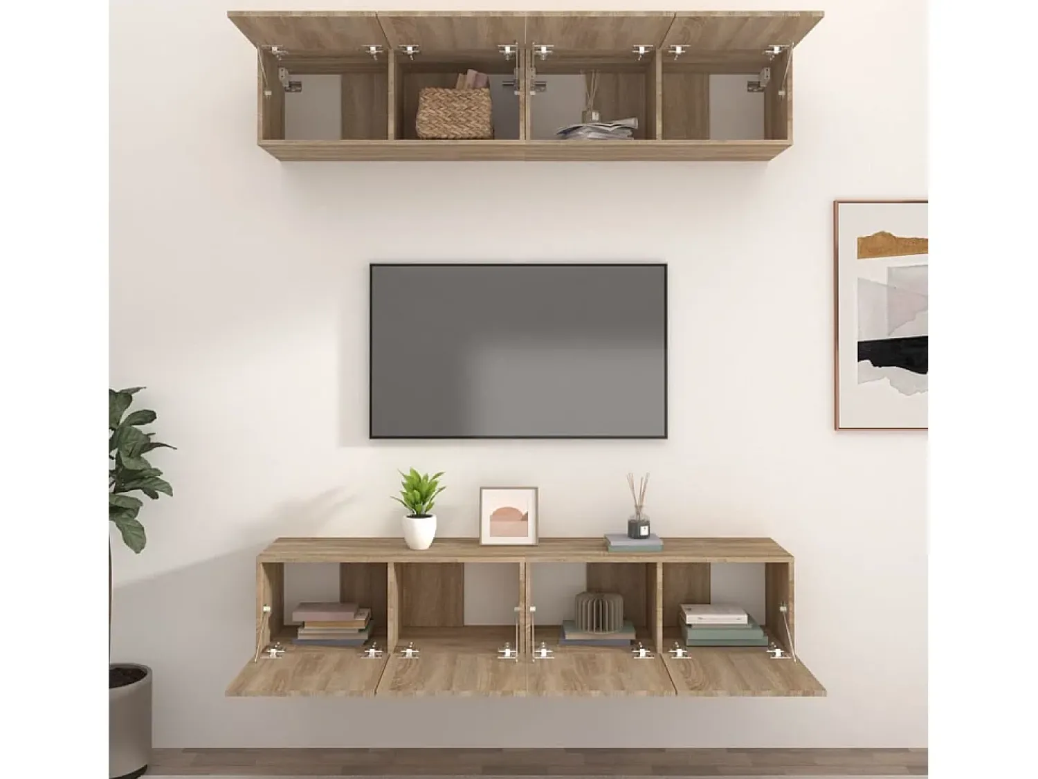 Sale Móveis TV 4 pcs 80x30x30cm derivados de madeira carvalho sonoma PT454549 Castanho