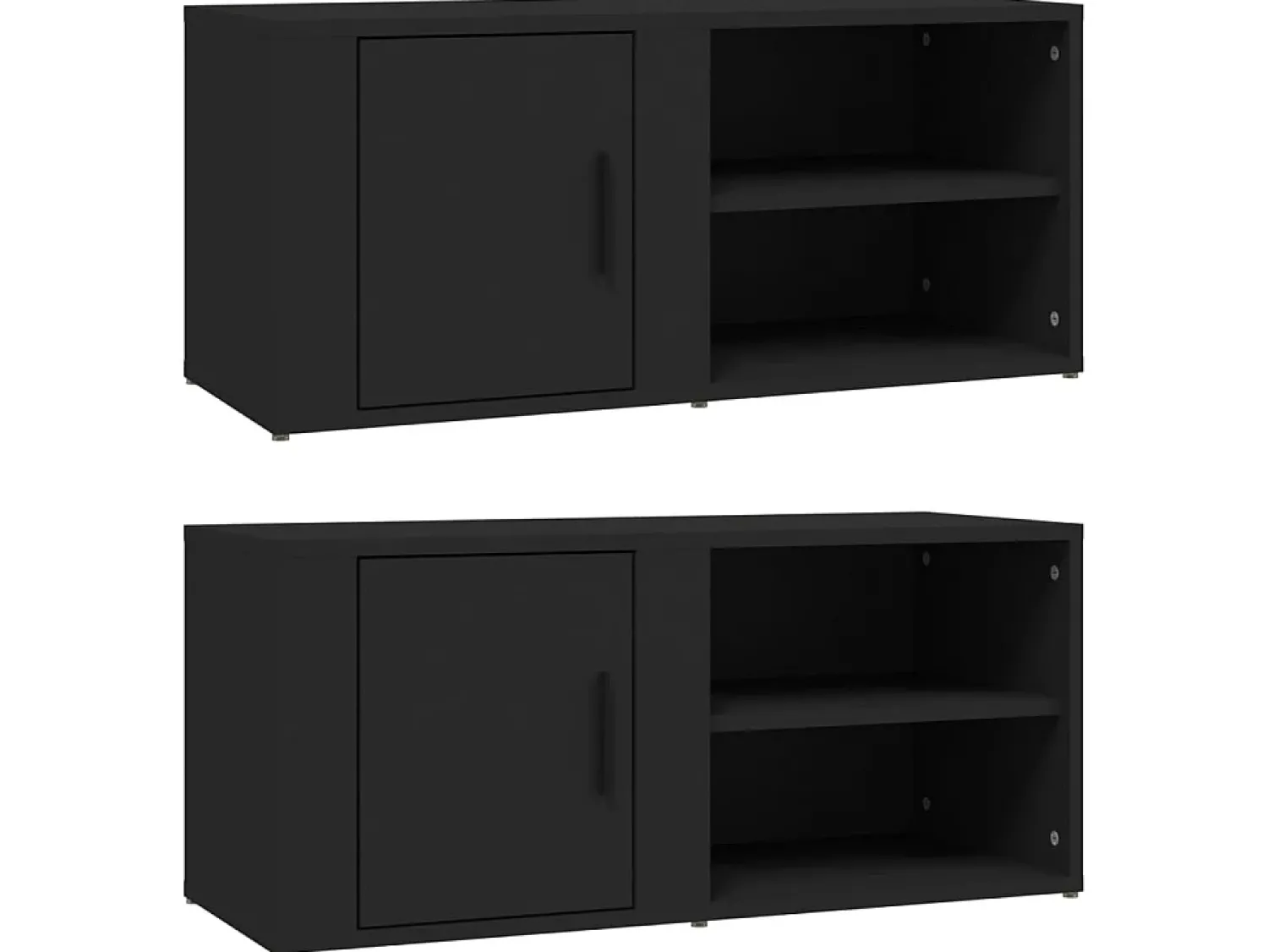 Móvel De Tv| Móveis TV 2pcs 80x31,5x36 cm derivados de madeira PT280841 Preto