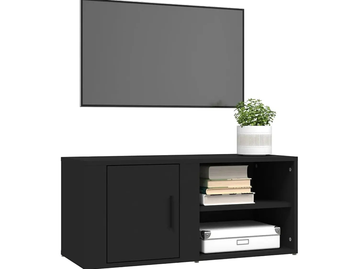 Móvel De Tv| Móveis TV 2pcs 80x31,5x36 cm derivados de madeira PT280841 Preto