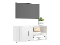Móvel De Tv| Móveis TV 2pcs 80x31,5x36 cm derivados madeira brilhante PT734763 Branco
