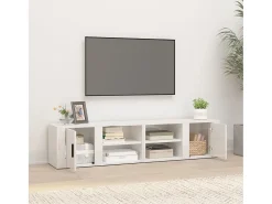 Móvel De Tv| Móveis TV 2pcs 80x31,5x36 cm derivados madeira brilhante PT734763 Branco