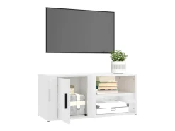 Móvel De Tv| Móveis TV 2pcs 80x31,5x36 cm derivados madeira brilhante PT734763 Branco