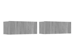 Móvel De Tv| Móveis TV 2pcs 80x30x30 cm derivados madeira sonoma PT510836 Cinzento
