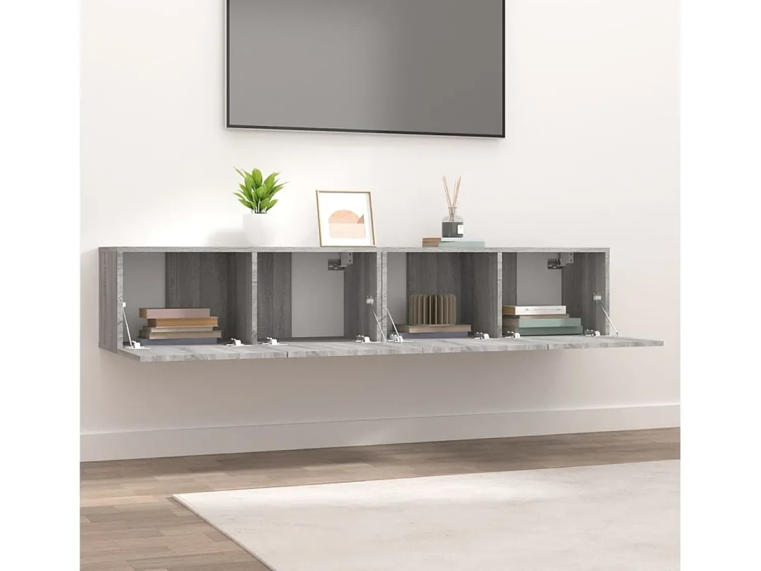 Móvel De Tv| Móveis TV 2pcs 80x30x30 cm derivados madeira sonoma PT510836 Cinzento