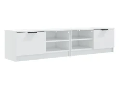 Móvel De Tv* Móveis TV 2pcs 80x35x36,5cm derivados madeira brilhante PT683959 Branco