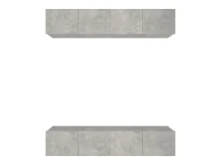 Móvel De Tv| Móveis TV 4pcs 80x30x30cm derivados de madeira cimento PT820833 Cinzento