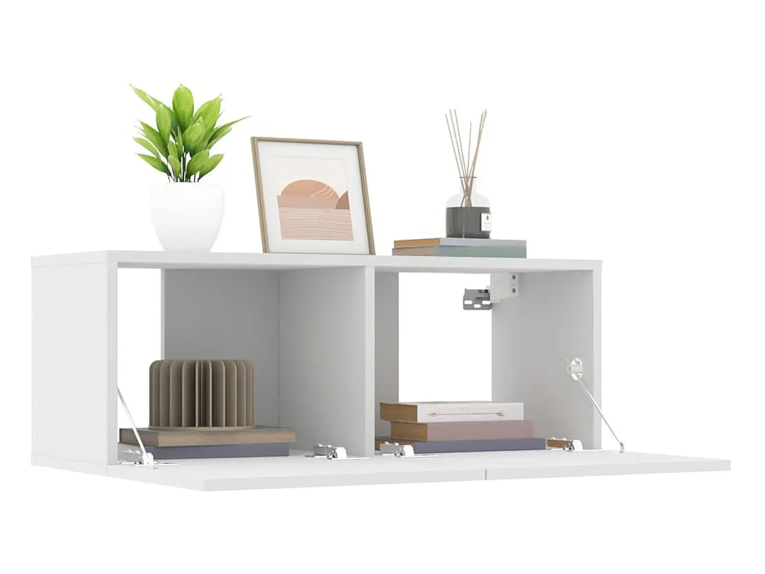 Móveis TV 2pcs 80x30x30cm derivados de madeira PT332640 Branco
