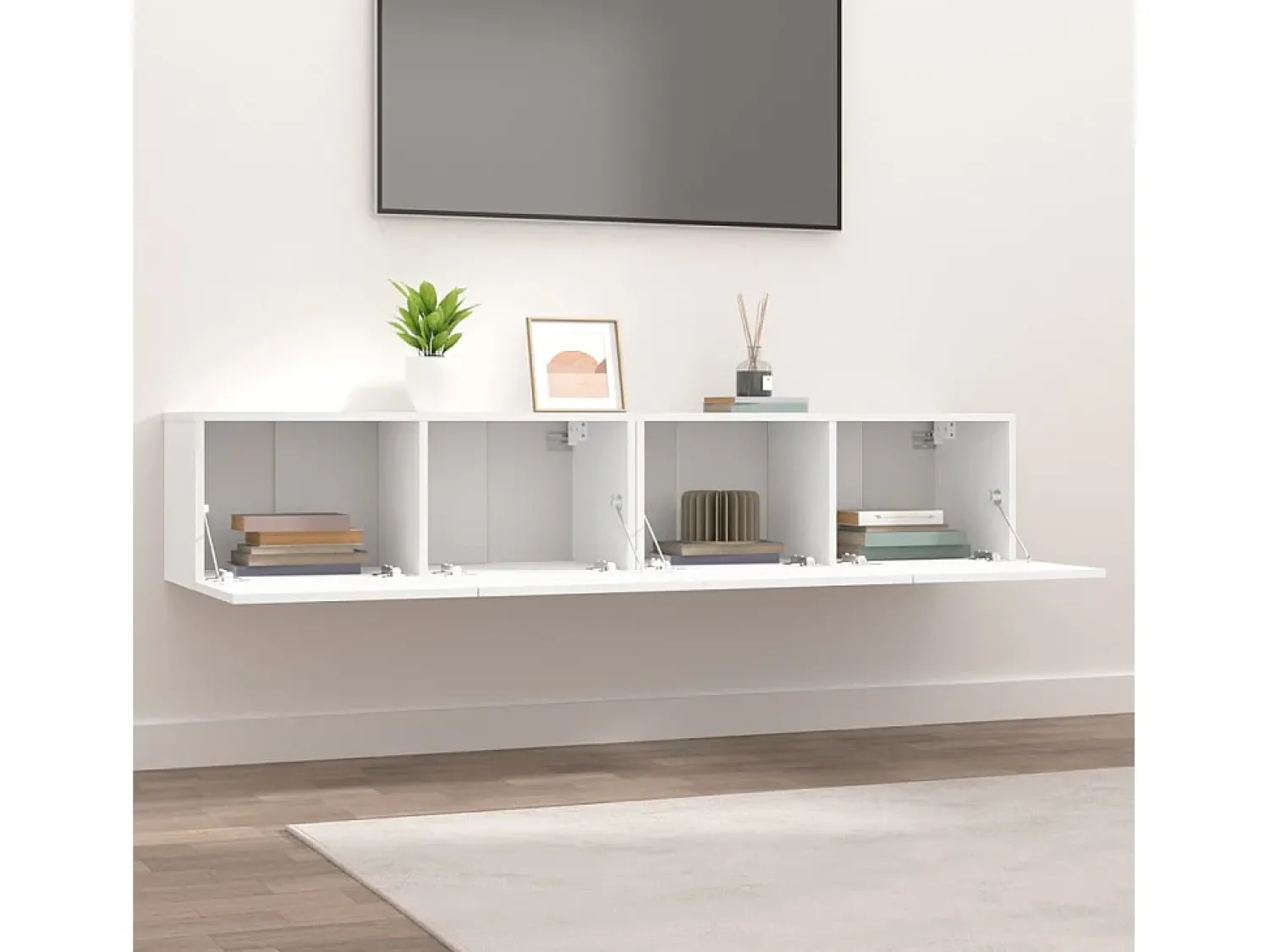 Móveis TV 2pcs 80x30x30cm derivados de madeira PT332640 Branco