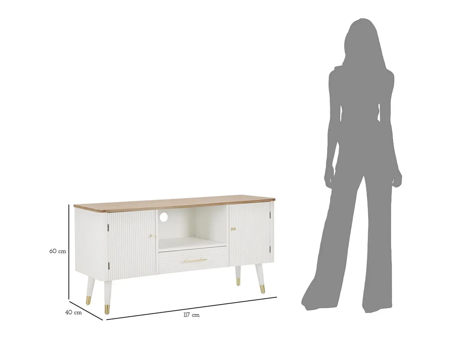 Móvel De Tv* Móveis TV VKH228, , 117x40x60 cm, Kendra Home Branco