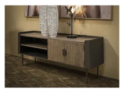 Móvel De Tv| Móveis TV VKH229, Castanho, 150x42x58 cm, Kendra Home Cinzento