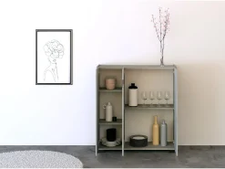 Móvel De Tv|ITAMOBY Móvel alto de sala 3 portas 100x35x110 cm Riflesso caxemira Cinzento