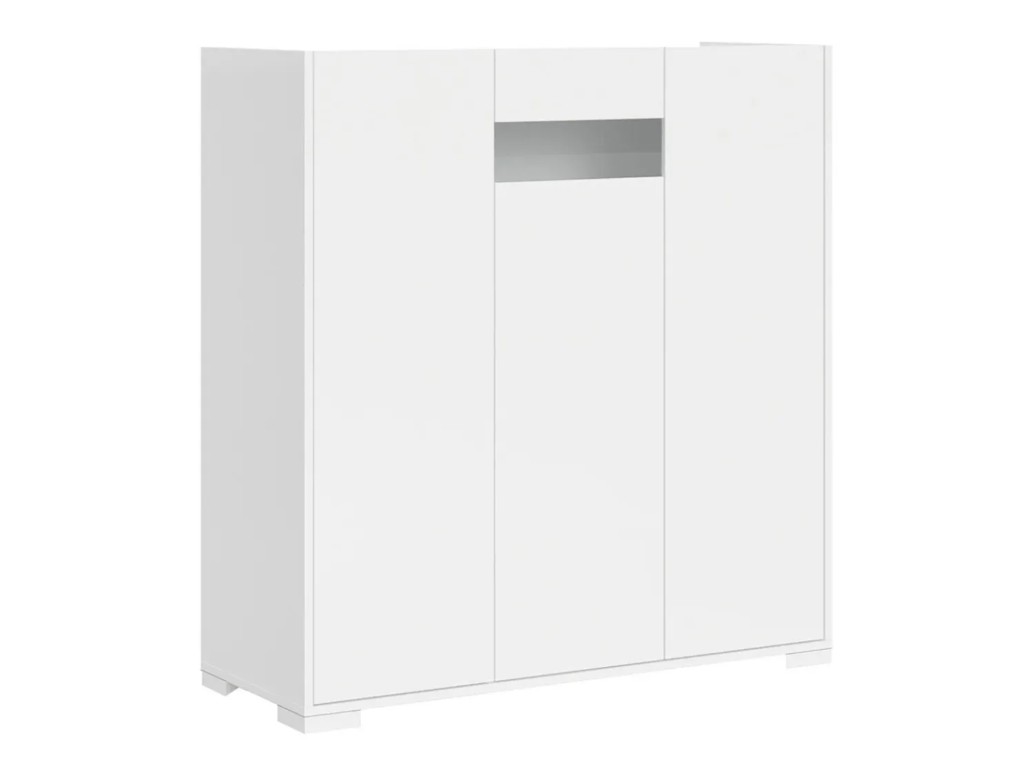 Móvel De Tv|ITAMOBY Móvel alto de sala 3 portas 100x35x110 cm Riflesso brilhante Branco