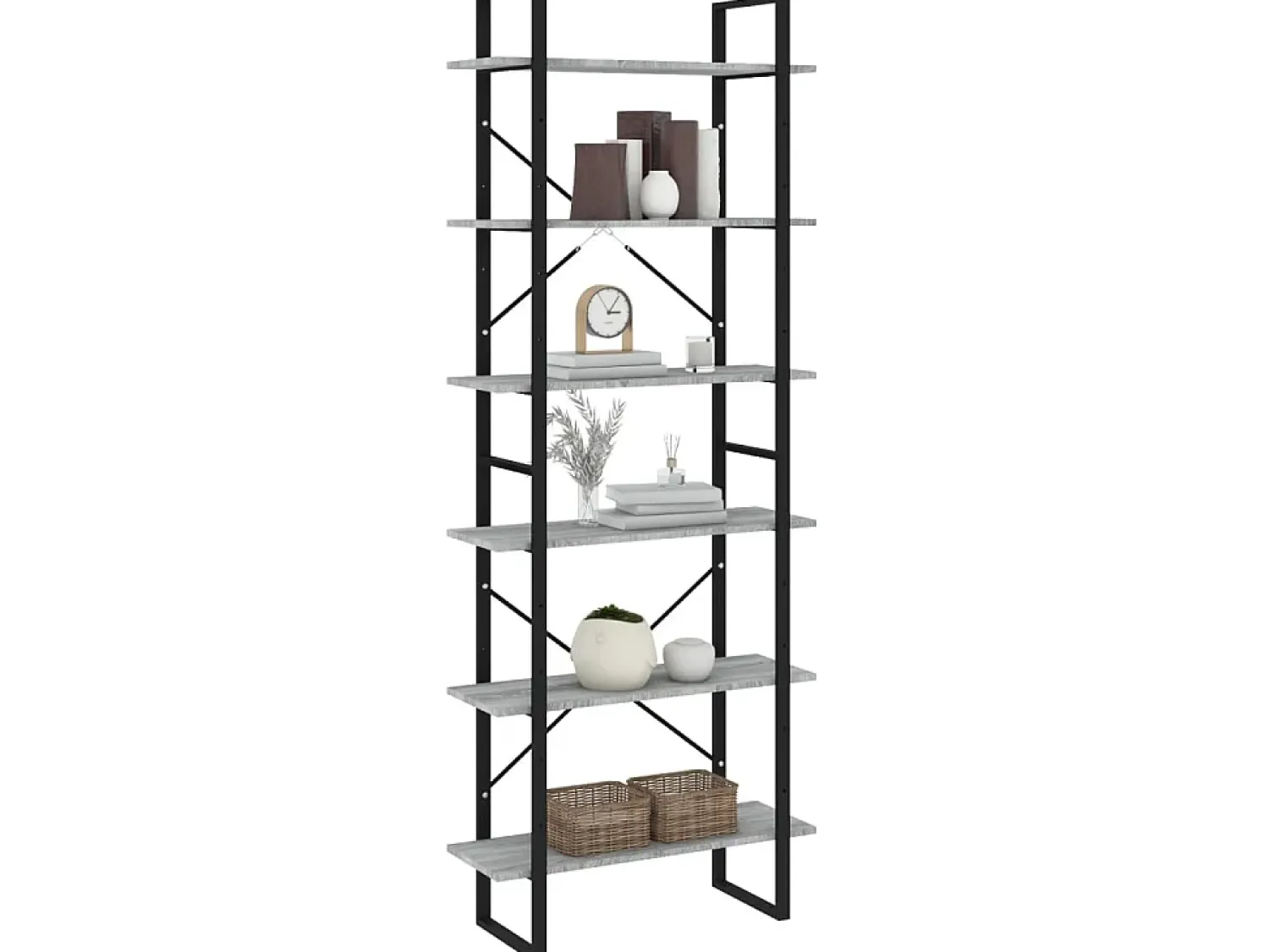 Clearance Móvel alto 80x30x210 cm derivados de madeira sonoma PT136273 Cinzento
