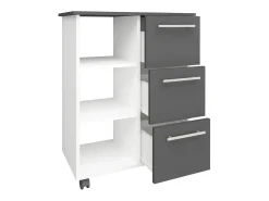 Móvel De Arrumação| Móvel auxiliar haaus Loma, 3 gavetas, 3 prateleiras, Antracite/Branco, 64 x 35 x 85 cm Cinza antracite