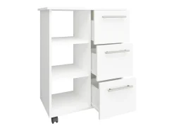 Discount Móvel auxiliar Loma, 3 gavetas, 3 prateleiras, , 64 x 35 x 85 cm Branco