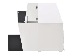 Móvel De Tv* Móvel baixo para TV, 180 × 38,5 × 45 cm, laqueado em /preto, iluminação LED, 2 portas, 2 gavetas, prateleiras abertas, sala de estar Branco