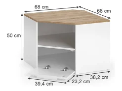 Móvel De Tv*Vicco Móvel baixo para TV /sonoma 68x68x50 wido Branco