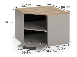 Móvel De Tv*Vicco Móvel baixo para TV cinzento-bege 68x68x50 wido Taupe
