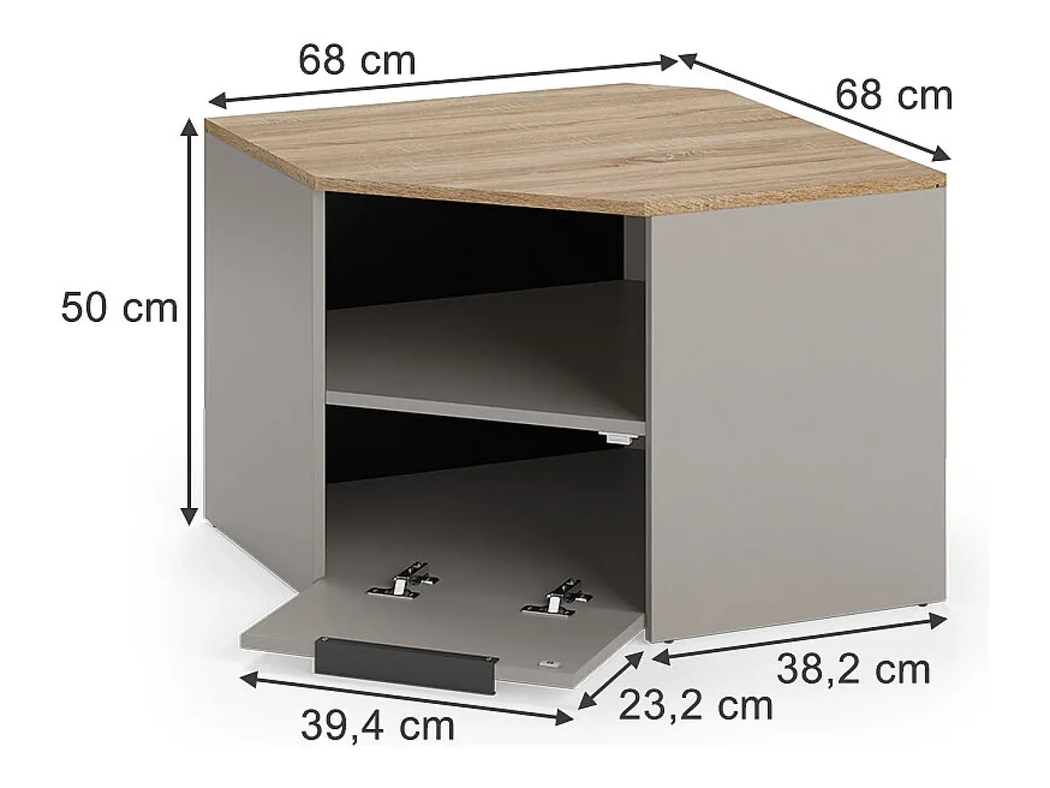 Móvel De Tv*Vicco Móvel baixo para TV cinzento-bege 68x68x50 wido Taupe