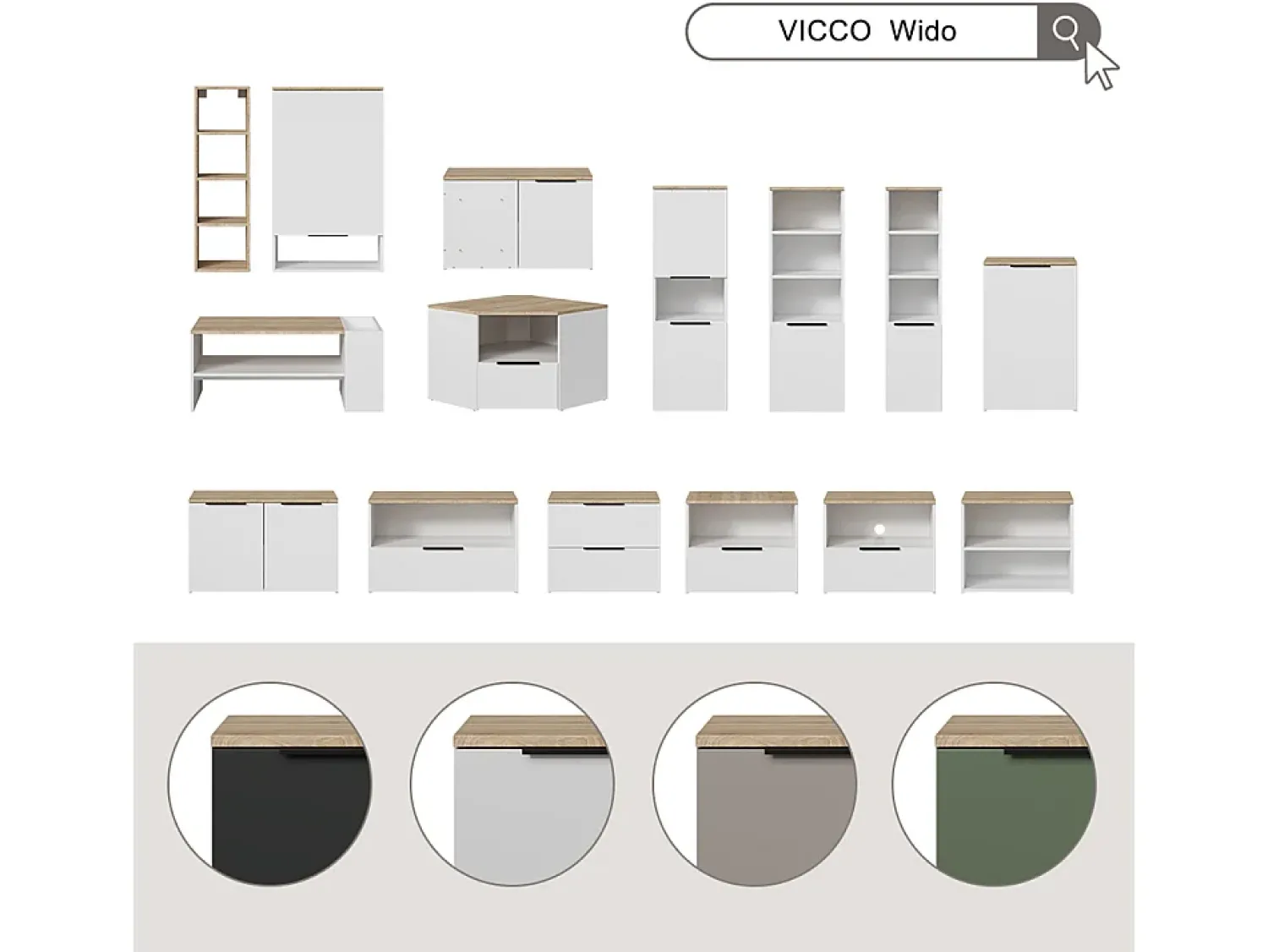 Móvel De Tv*Vicco Móvel baixo para TV cinzento-bege 68x68x50 wido Taupe
