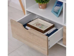 Móvel De Tv* Móvel baixo para TV com 2 prateleiras, gaveta, 99 cm de comprimento, mesa para televisão, para sala de estar, Branco