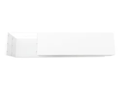 New Móvel baixo para TV com iluminação LED, tampo de vidro e 2 gavetas grandes, ideal para sala de estar ou sala de jantar, . Branco