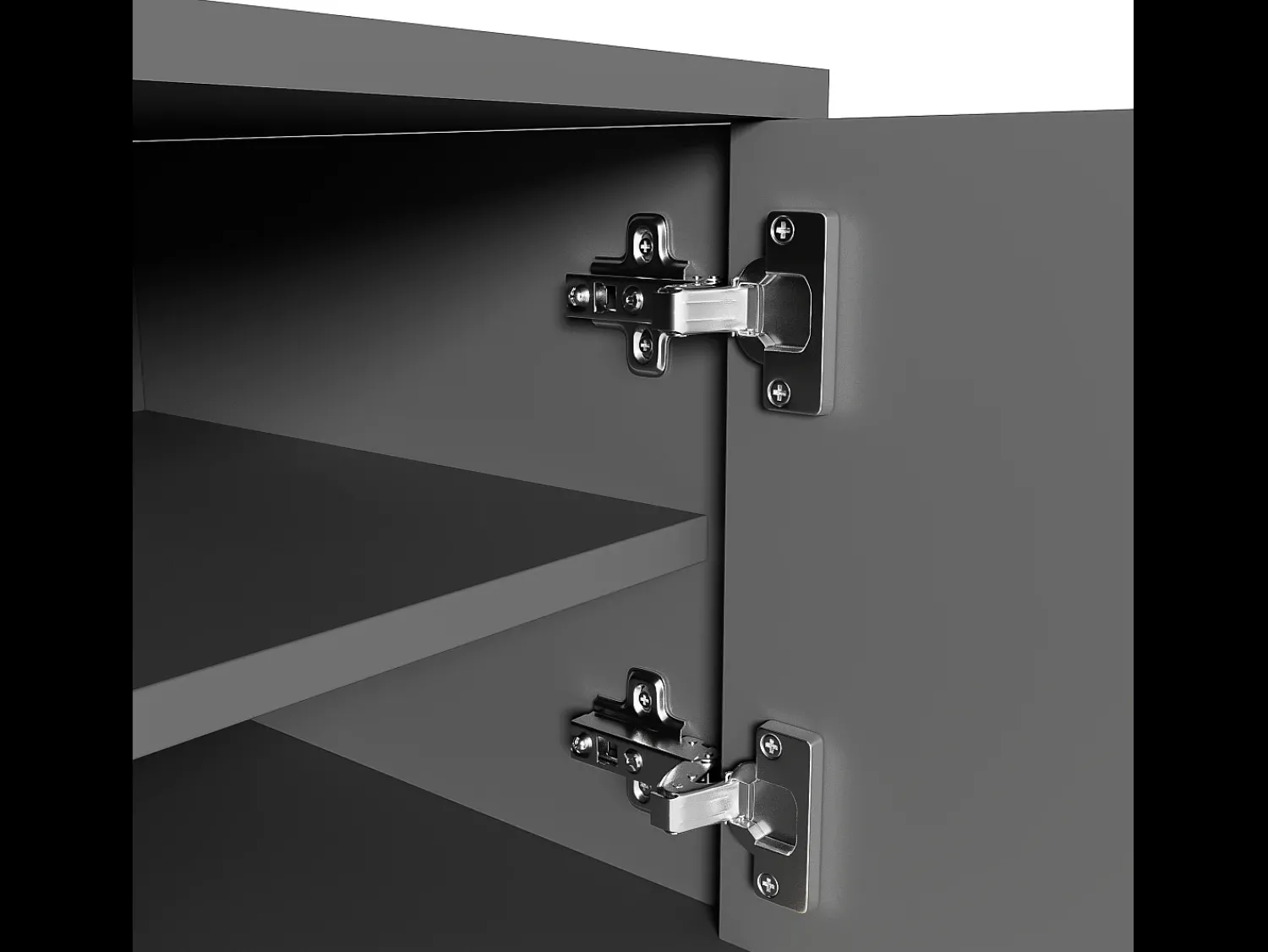 Móvel baixo para TV com porta texturizada, puxadores e pés dourados, para sala de estar, 170x40x45 cm, cinza^ Móvel De Tv