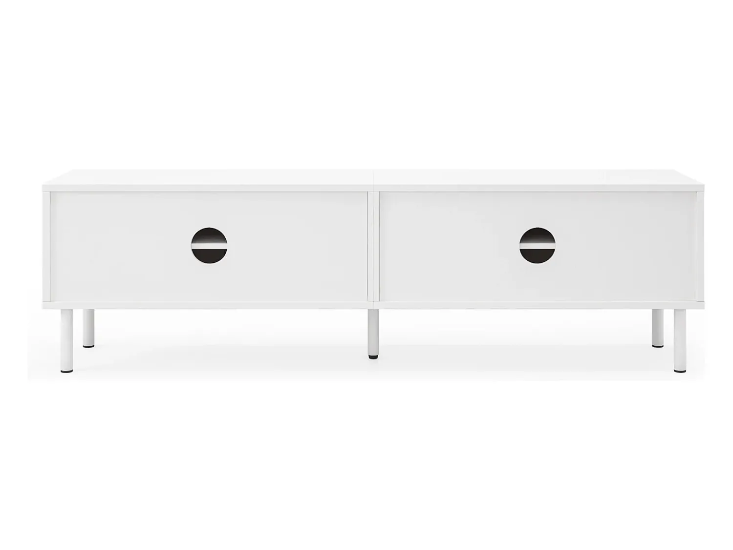 Móvel baixo para TV de 180 cm, acabamento fosco com passagem de cabos. Design minimalista para sala de estar, quarto ou corredor.^ Móvel De Tv