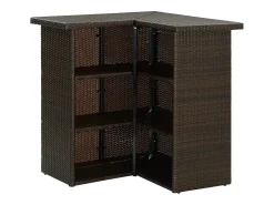 Móvel De Bar| Móvel bar de canto 100x50x105 cm vime PE PT271126 Castanho