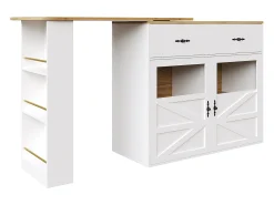 Hauss Spole Móvel bar giratório com 1 gaveta larga e 2 portas, prateleira lateral de três níveis incluída, - 204x39x104cm^ Móvel De Bar