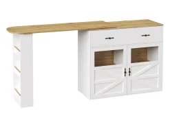 Hauss Spole Móvel bar giratório com 1 gaveta larga e 2 portas, prateleira lateral de três níveis incluída, - 204x39x104cm^ Móvel De Bar