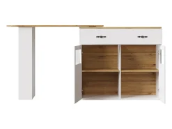 Hauss Spole Móvel bar giratório com 1 gaveta larga e 2 portas, prateleira lateral de três níveis incluída, - 204x39x104cm^ Móvel De Bar