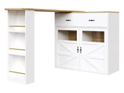 Hauss Spole Móvel bar giratório com 1 gaveta larga e 2 portas, prateleira lateral de três níveis incluída, - 204x39x104cm^ Móvel De Bar