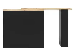 Móvel De Bar|Hauss Spole Móvel bar giratório com 2 gavetas, 1 porta e 2 nichos, corpo com tampo em folheado de madeira - 138x39x104cm Preto