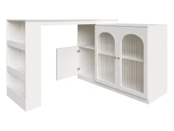 Móvel De Bar|Hauss Spole Móvel bar giratório com 3 portas, incluindo 2 portas de vidro, prateleiras abertas incluídas, corpo - 120x40x103cm Branco