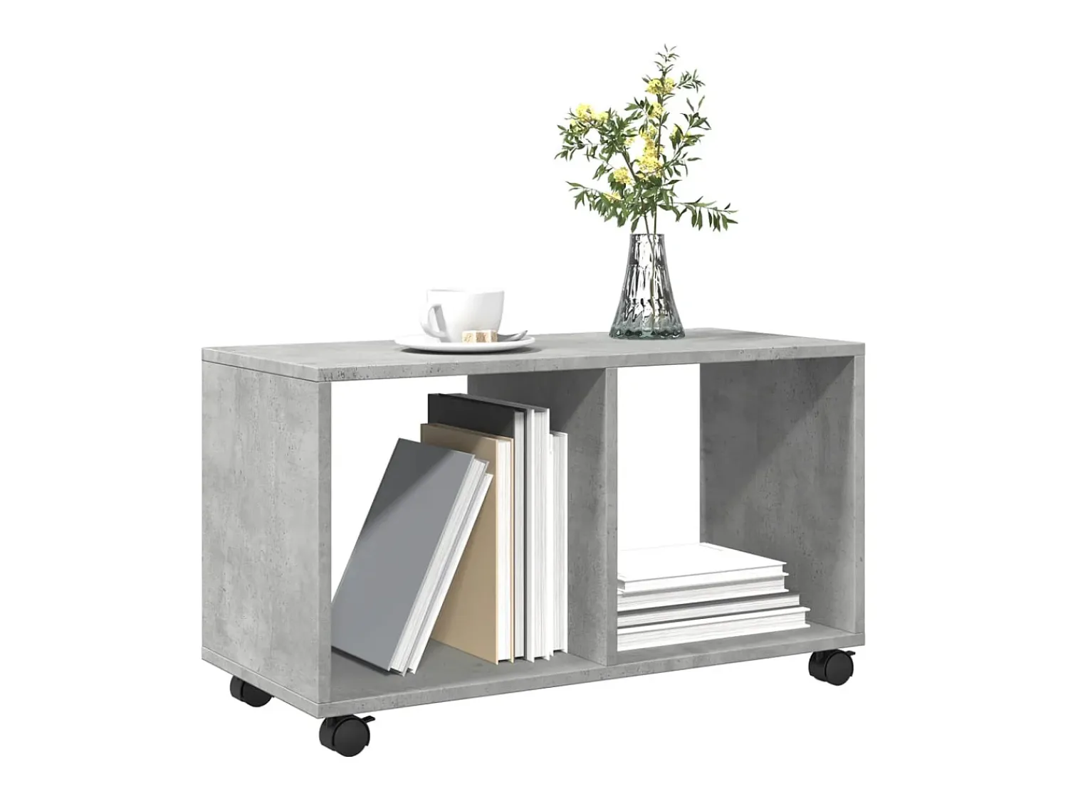 vidaxl Móvel c/ rodas 72x33x42,5 cm derivados madeira cimento^ Mesa De Apoio