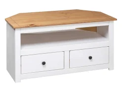 Móvel De Tv* Móvel canto TV 93x49x49 cm madeira pinho maciça Panama PT156144 Branco