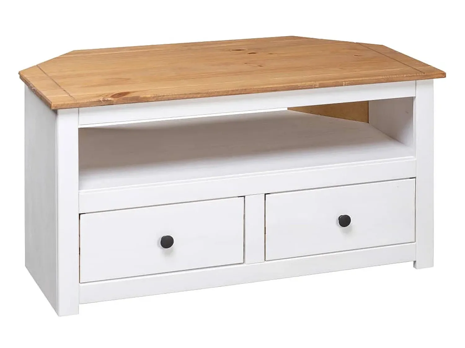 Móvel De Tv* Móvel canto TV 93x49x49 cm madeira pinho maciça Panama PT156144 Branco